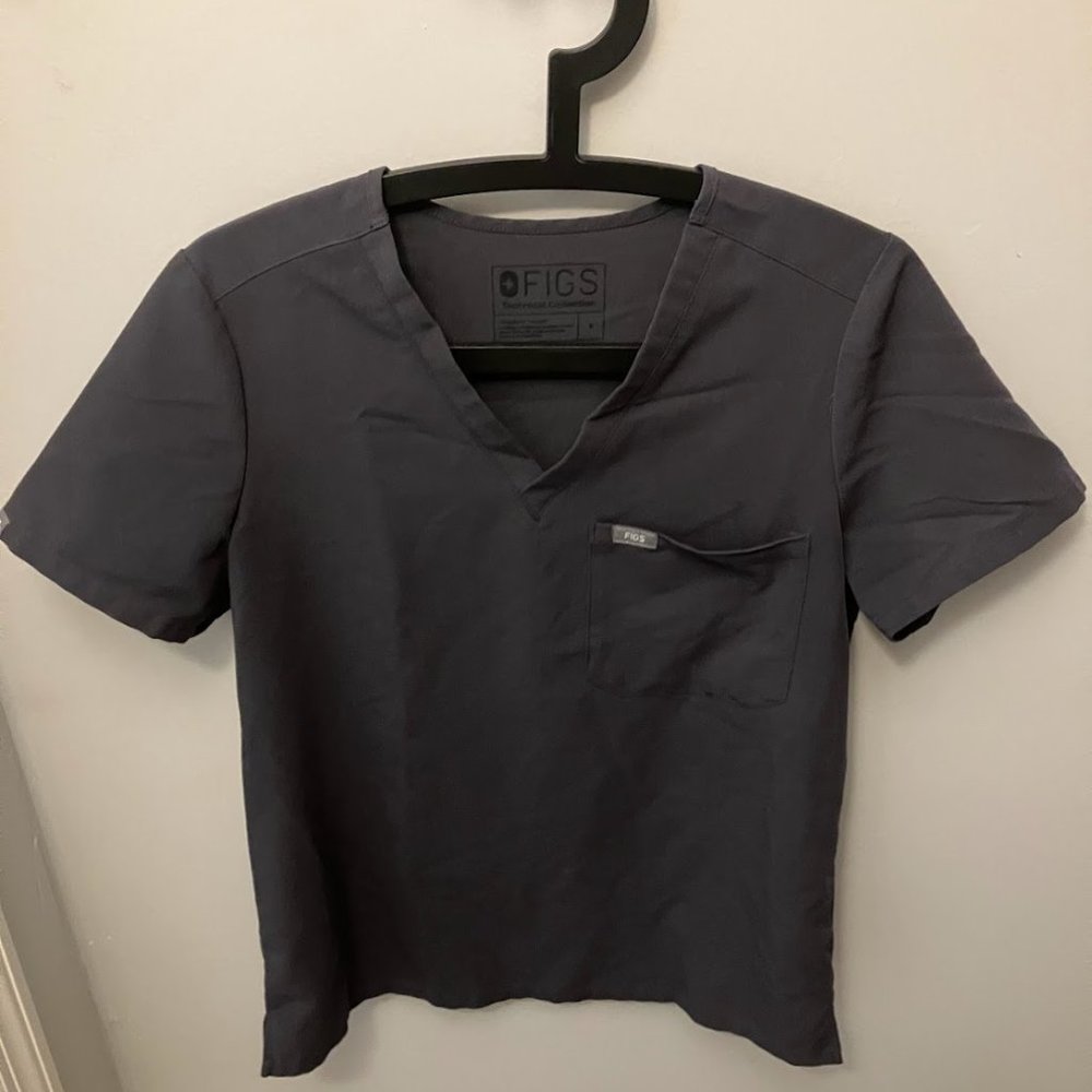 Figs Charcoal with Red drawstring Small scrub set catarina and kade cargo